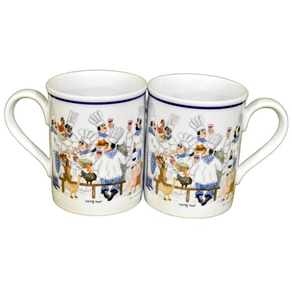 Eschenbach Porzellan GREAT CHEFS BANQUET Guy Buffet Rare Mug 4" Tall Germany Set - Picture 1 of 5